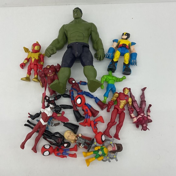Mixed Loose LOT Marvel Avengers Hulk Spiderman Action Figure Toy LOT Used - Picture 1 of 4